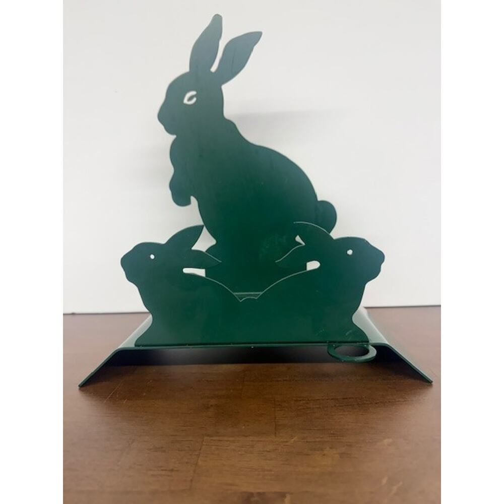Vintage Metal Bunny Rabbit Garden Hose Holder Hanger Unique